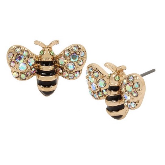 Betsey Johnson Bumble Bee Pave Stud Earrings - Picture 7 of 8